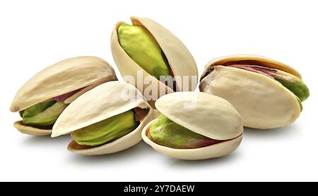 Pistachio nuts isolated on white background. Clipping Path Stock Photo