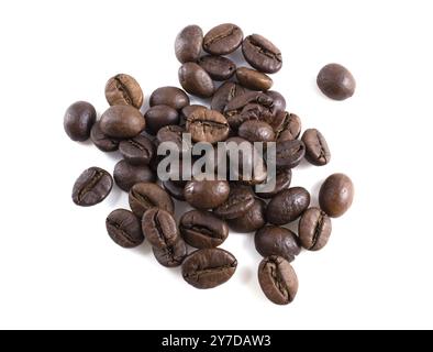 Roasted coffee beans isolated on white background Stock Photo