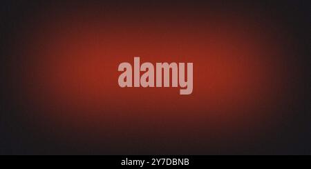 Red light glowing color gradient on black grainy background, noise texture effect, large banner Stock Photo