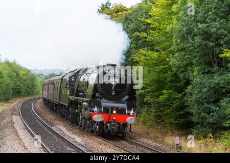 6233 , Duchess of Sutherland, on the Scarborough Spa Express Stock Photo