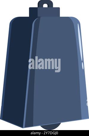 Large metal cowbell making loud noise on white background Stock Vector