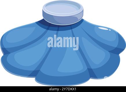 Blue ice pack filled with gel reducing swelling from injury Stock Vector