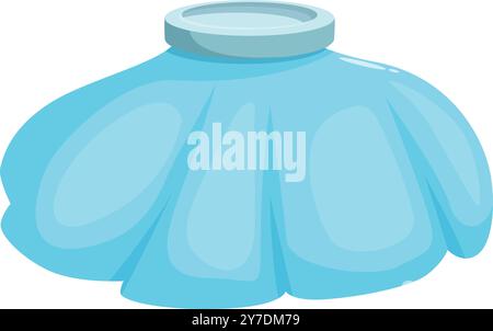 Blue ice pack reducing swelling from injury Stock Vector