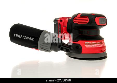 Winneconne, WI - 25 June 2024: A package of Craftsman orbital sander on an isolated background. Stock Photo