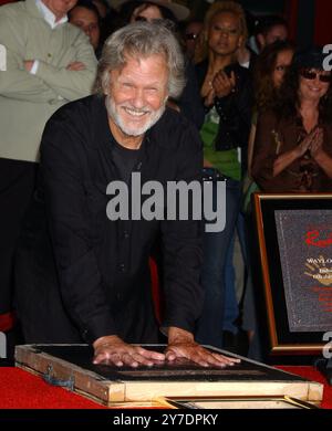 Hollywood, USA. 29th Sep, 2024. Artist, singer, songwriter, actor and activist Kris Kristofferson, 88 years old passed away peacefully at home in Maui, Hawaii on September 28, surrounded by family. -------------------------------------------------- July 6, 2006 Hollywood, Ca. Kris Kristofferson Hollywood's RockWalk Induction Ceremony Honoring Kris Kristofferson And Waylon Jennings Held At The Guitar Center © Tammie Arroyo/AFF-USA.COM Credit: AFF/Alamy Live News Stock Photo