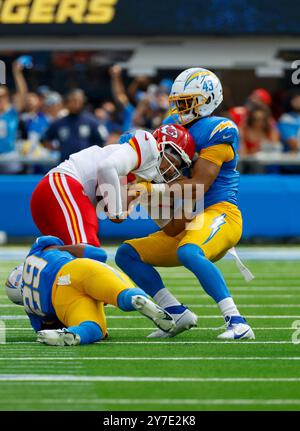 Try Reeder Los Angeles Chargers linebacker Troy Dye arrives at Lumen Field before ...
