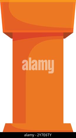 Orange podium is standing tall, ready for important announcements, speeches, or presentations Stock Vector