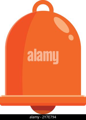 Simple orange bell ringing loudly, announcing an important event Stock Vector