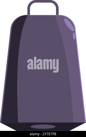 Large purple cowbell standing upright with its handle on top Stock Vector