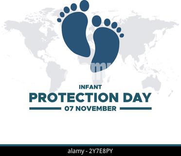 Infant Protection Day, 07 November, vector graphic, social media post design, editable template, greeting card, Infant Protection Day Stock Vector