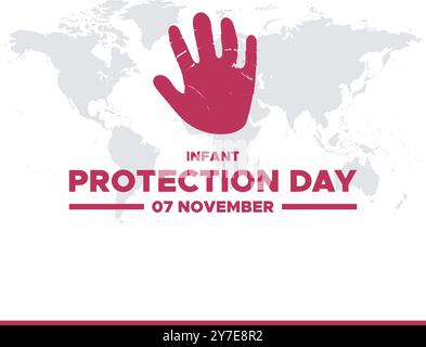 Infant Protection Day, 07 November, vector graphic, social media post design, editable template, greeting card, Infant Protection Day Stock Vector