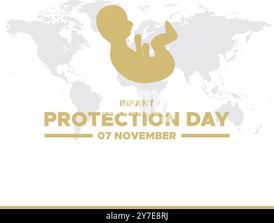 Infant Protection Day, 07 November, vector graphic, social media post design, editable template, greeting card, Infant Protection Day Stock Vector