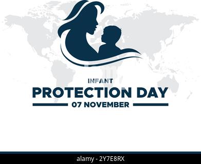 Infant Protection Day, 07 November, vector graphic, social media post design, editable template, greeting card, Infant Protection Day Stock Vector