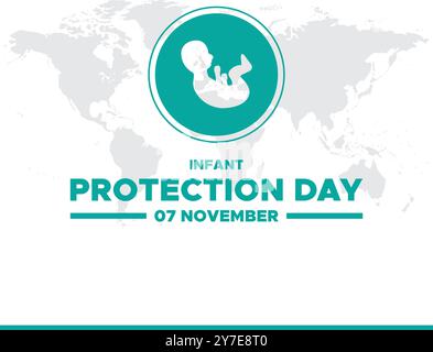Infant Protection Day, 07 November, vector graphic, social media post design, editable template, greeting card, Infant Protection Day Stock Vector