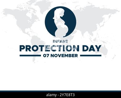 Infant Protection Day, 07 November, vector graphic, social media post design, editable template, greeting card, Infant Protection Day Stock Vector