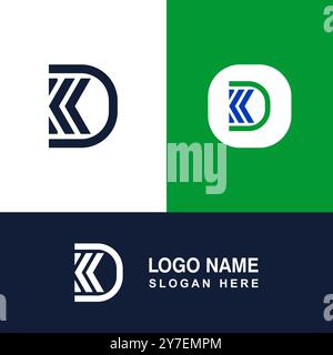 Professional initial KD logo design. Stock Vector