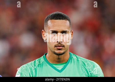 Lisbon, Portugal. 14th Sep, 2024. Gabriel Batista (Santa Clara) seen during the Liga Portugal game between teams of SL Benfica and CD Santa Clara at Estadio Da Luz. Final score; SL Benfica 4:1 CD Santa Clara Credit: SOPA Images Limited/Alamy Live News Stock Photo