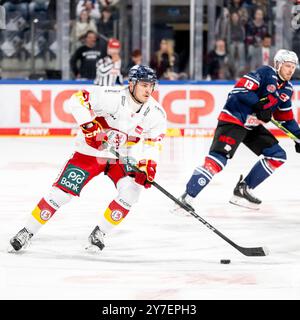 Alexander Blank (24, Düsseldorfer EG, DEG ), Nuernberg Ice Tigers vs. Duesseldorfer EG, Eishockey, Penny DEL, 4. Spieltag, 29.09.2024, Foto: Eibner-Pressefoto/Thomas Hahn Stock Photo