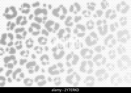 Cheetah texture shadow overlay on transparent background. Leopard skin reflection on wall. Vector realistic illustration. EPS 10. Stock Vector