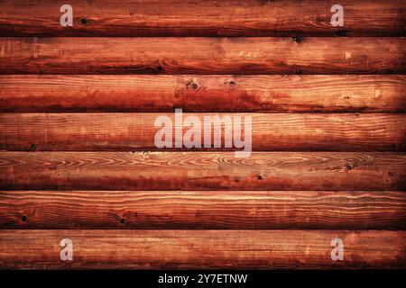Wood log cabin wall as background, old wooden texture as design element Stock Photo