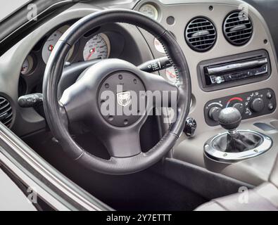 Dodge Viper steering wheel Stock Photo