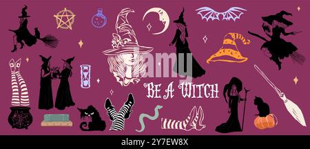 Witchcraft se, halloween mystical items for wizardry Stock Vector