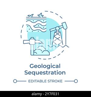Geological sequestration soft blue concept icon Stock Vector