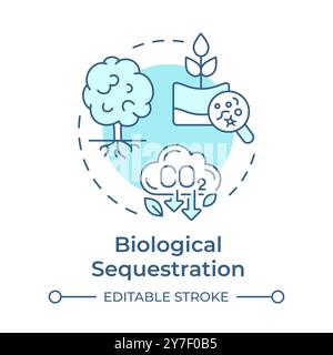 Biological sequestration soft blue concept icon Stock Vector