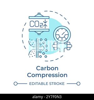 Carbon compression soft blue concept icon Stock Vector