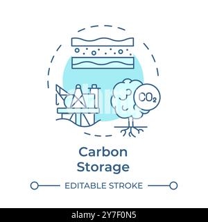 Carbon storage soft blue concept icon Stock Vector