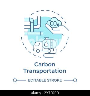 Carbon transportation soft blue concept icon Stock Vector