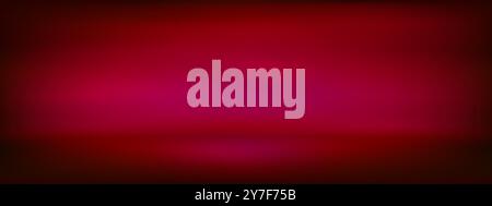 Burgundy solid studio gradient bg with limbo light. Interior 3d mockup for product promotion display. Simple showcase background. Vector illustration Stock Vector