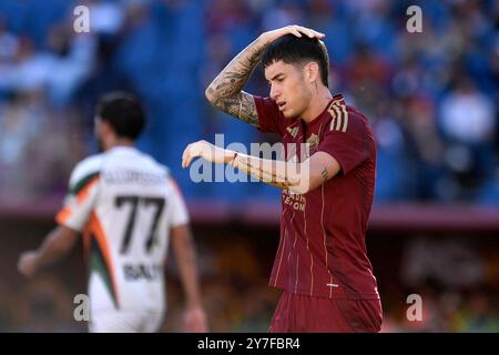 Matias Soule of AS Roma during the Serie A football match between AS Roma and Venezia FC at Olimpico stadium in Rome (Italy), September 29, 2024. Stock Photo