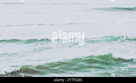 Real photo sea water waves, abstract background, nature power, pale light contrast green matte more tone in stock Stock Photo
