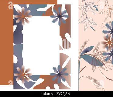 A modern take on floral design this artwork uses clean lines and subtle colors to create a sense of tranquility Stock Vector