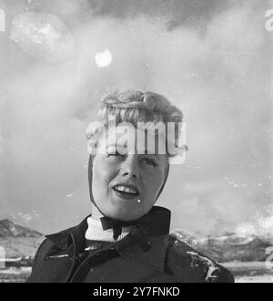 Shelley Winters, American actress, (1920-2006) at Sun Valley ski resort