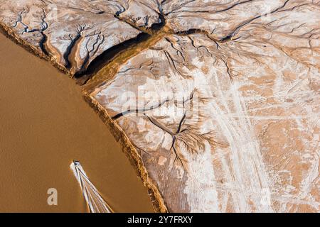 Aerial view of Colorado river delta, El Golfo Biosphere Reserve, Baja