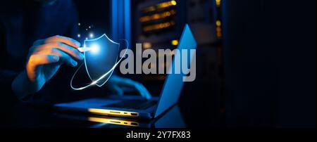 Advanced Cybersecurity for Online Protection banner Stock Photo