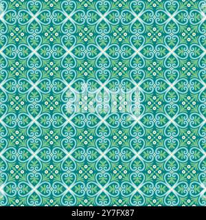 Ceramic tile in talavera style vector pattern. tile seamless pattern Stock Vector