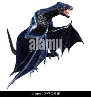 3D rendering of a fantasy dragon isolated on white background Stock ...