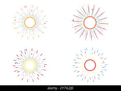 Fireworks vector illustration for festive celebrations. Ideal for New Year Eve, Fourth of July, Diwali, Chinese New Year, Eid al-Fitr, and Ramadan Stock Vector