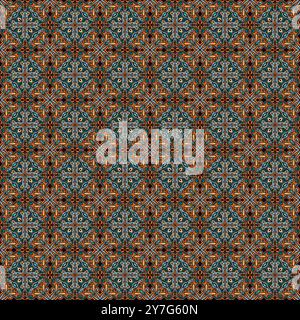 Seamless Moroccan mosaic Tile pattern with colorful Patchwork. tile background Stock Vector