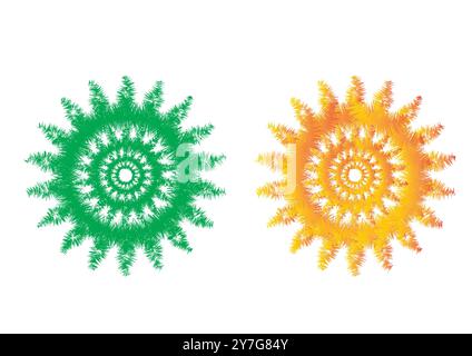 Vibrant Fractal Blossoms in Mandela Art For Greeting Cards, Posters, And Backgrounds Stock Vector