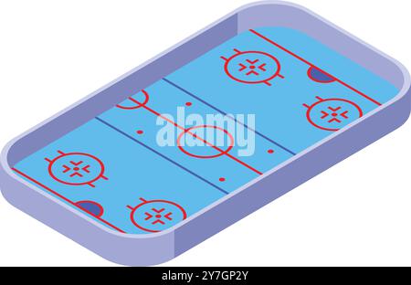 Illustration featuring an empty ice hockey rink, inviting viewers to imagine the thrill of the game Stock Vector
