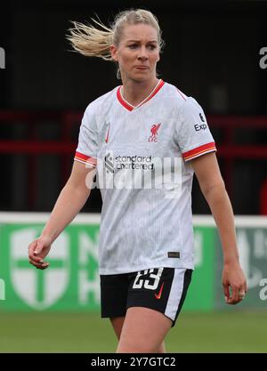 London, UK. 29th Sep, 2024. LONDON, ENGLAND - Gemma Bonner of Liverpool Women during Barclays FA Women's Super League soccer match between West Ham United Women and Liverpool Women at The Chigwell Construction StadiumVictoria Road, Dagenham on 29th September, 2024 in Dagenham, England. Credit: Action Foto Sport/Alamy Live News Stock Photo