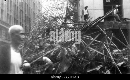 TYPHOON RUBY BUILDING CRANE TOPPLED MAIN STREET IN HONG KONG ; 6 ...