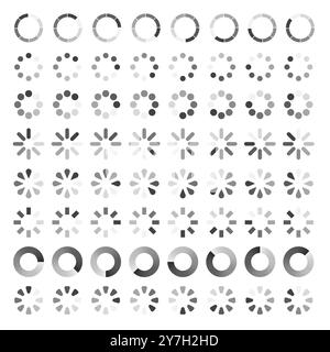 Circle progress loading bar set Stock Vector