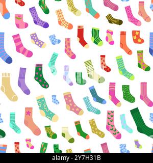 Seamless pattern with doodle socks Stock Vector