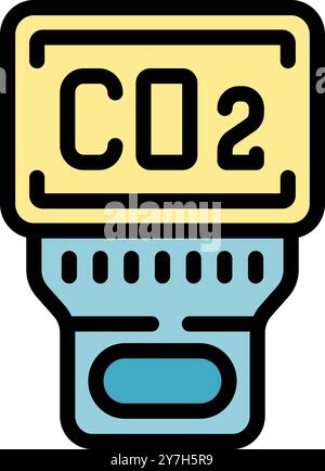 Device measuring co2 concentration for environmental monitoring and air quality control Stock Vector