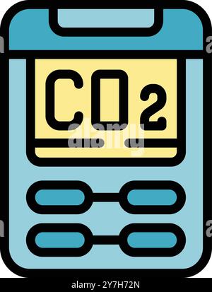 Electronic device measuring co2 concentration for air quality monitoring Stock Vector